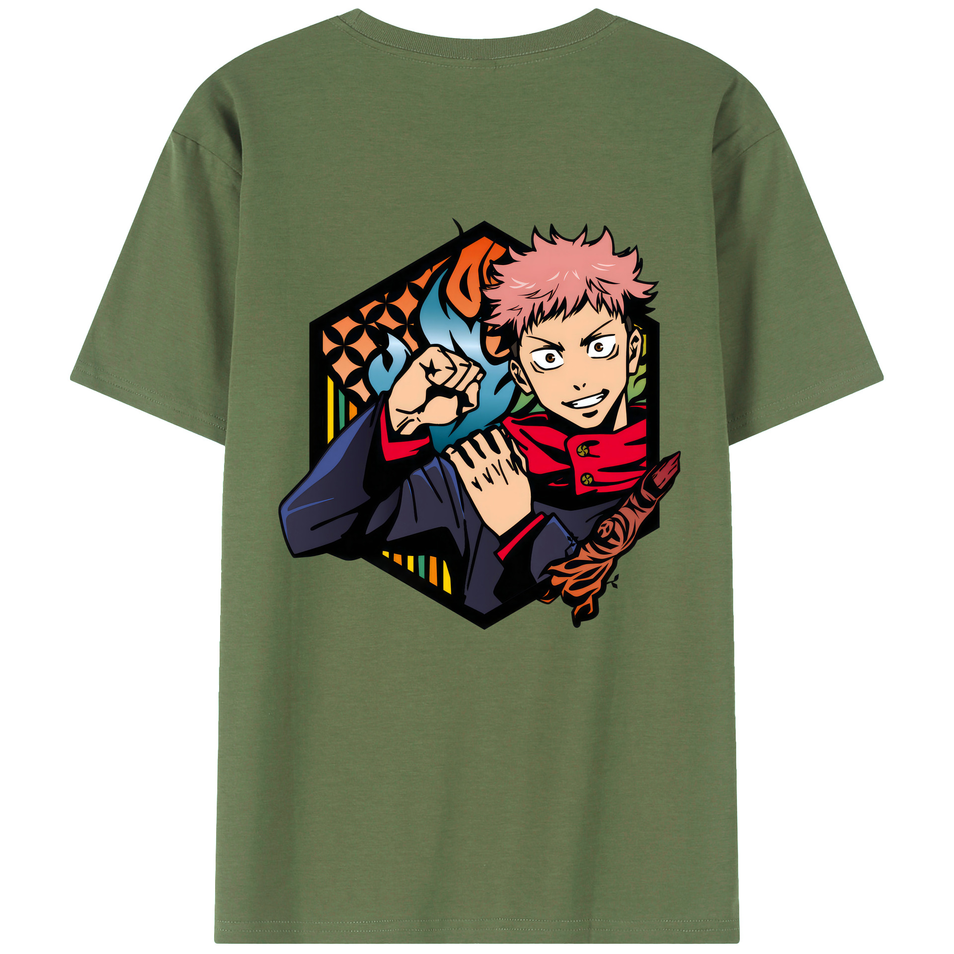（画像用） 呪術廻戦 Jujutsu Kaisen 綿100％ メンズ半袖Tシャツ（バックプリント） 通気性